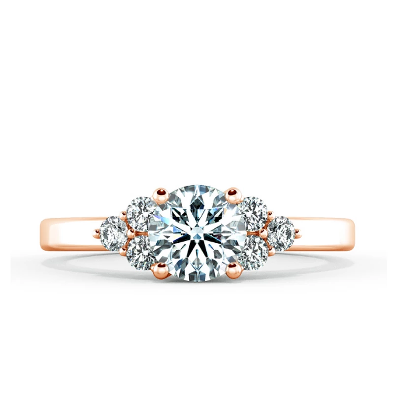 Nhẫn đính hôn Threestone with cluster NCH3102 2